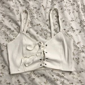 White tank crop top